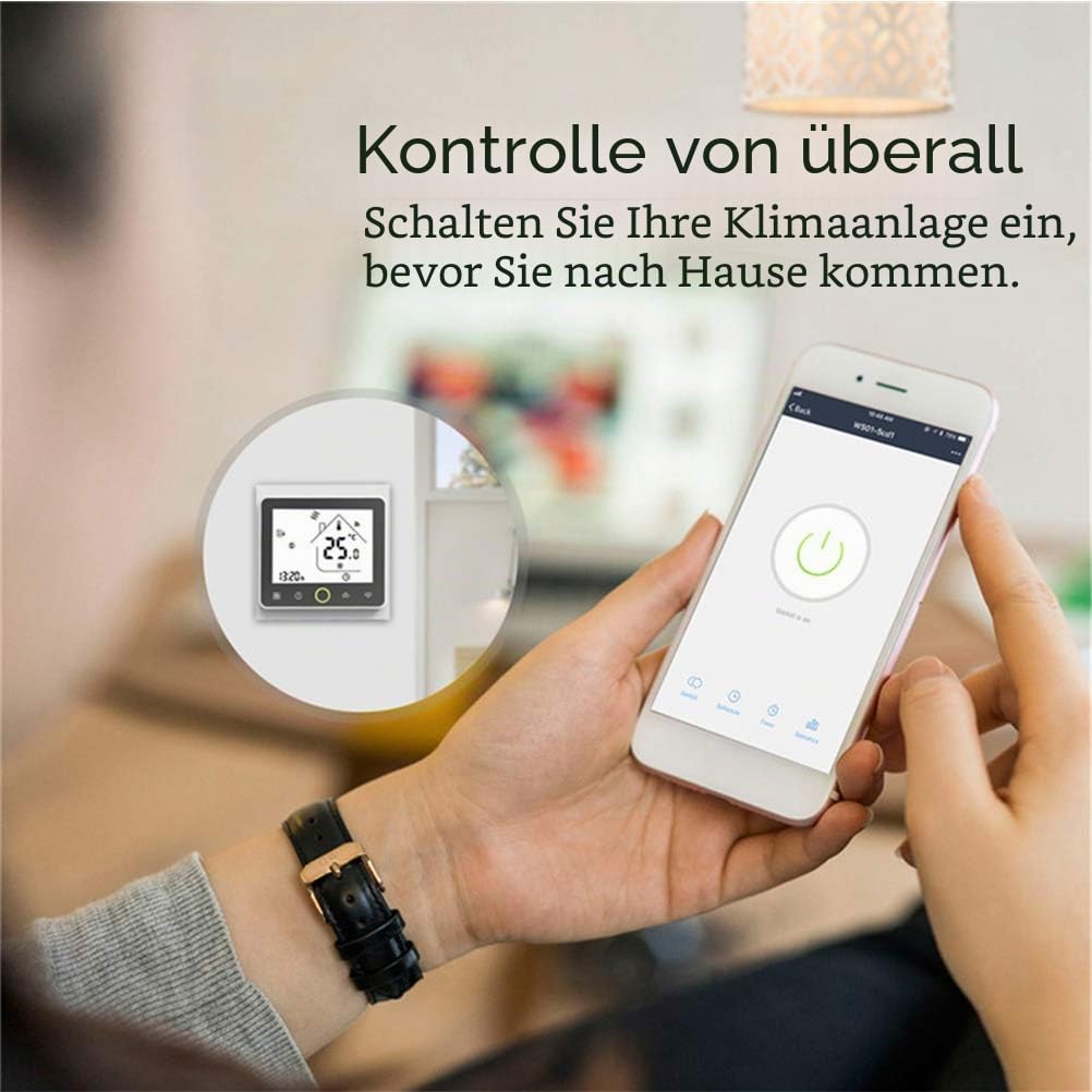 Smart WiFi Electric Underfloor Heating Thermostat 16A 95-240V | Programmable floor heating controller compatible Alexa & Google Home 95-240V AC