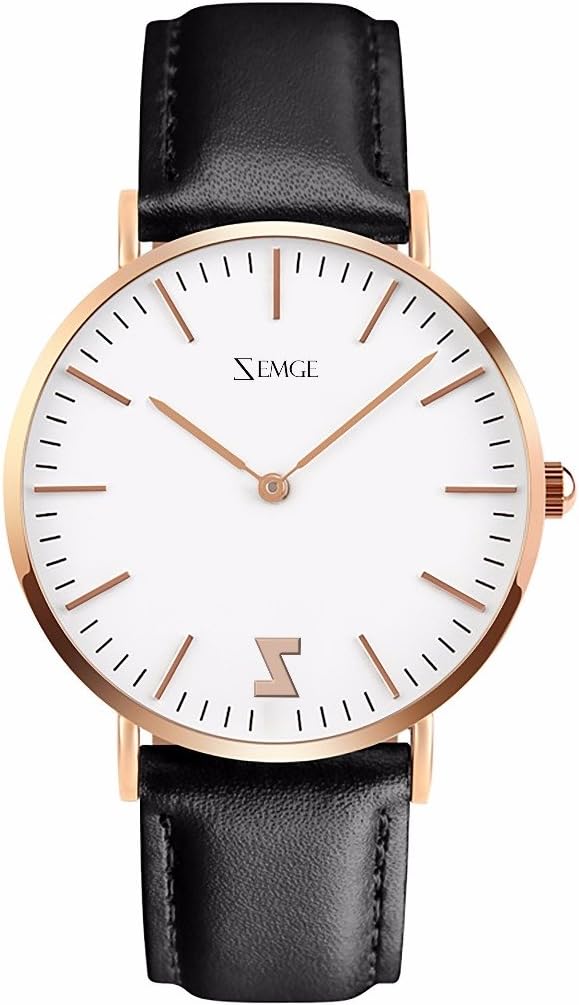 ZEMGE Unisex Adult Analogue Classic Quartz Watch with Leather Strap ZC0603 M