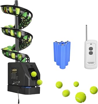 Automatic Tennis Ball Sphere Loader Tennis Ball Sphere Machine Tennis Ball Thrower Electronic Tennis Ball Machine Portable Training Partner Ball Launcher for Entry Level Player Training and