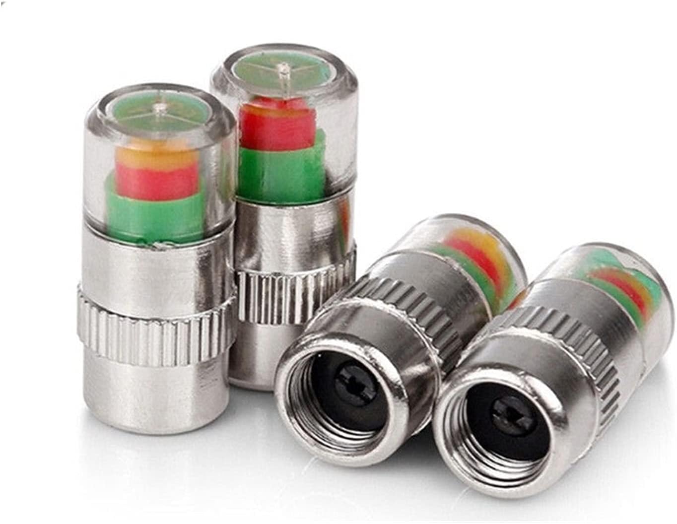 4PCS Car Tire Pressure Gauge Indicator Alert Monitoring Valve Cap