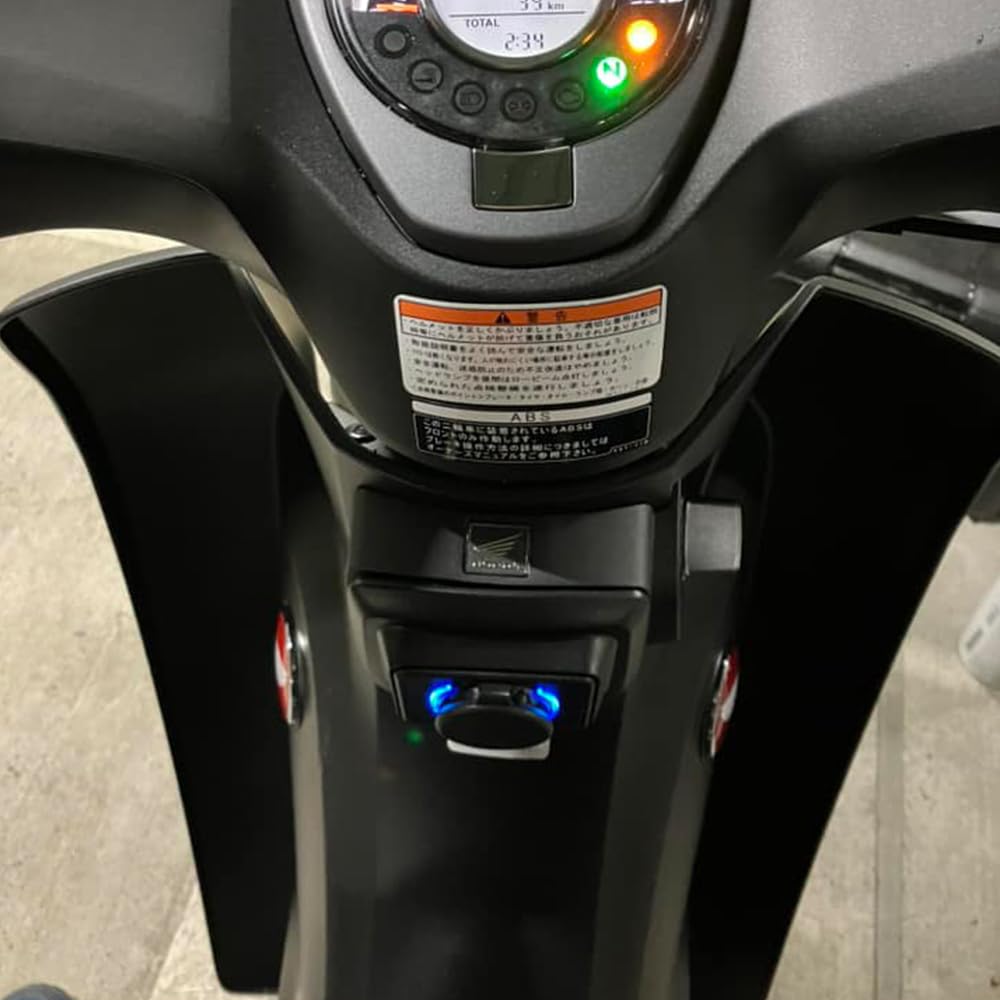 Chargeur de téléphone USB étanche pour moto, charge rapide 3.0 Type-C PD double port USB compatible avec Honda Super Cub 125 C125 2019-2023 (noir)