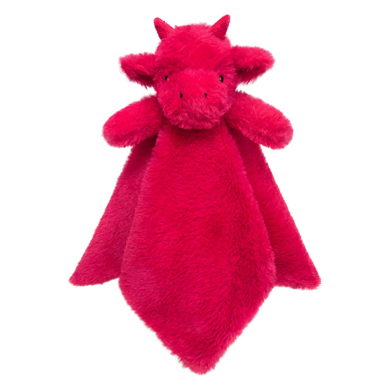 Baby Red Dragon Soft Stuffed Animal Security Blanket, Plush Dinosaur Character Lovey Blanket, Baby Shower/Nursery Gift, Newborn Infant Toddler Snuggle Blankie for Girls Boys, 14 Inches