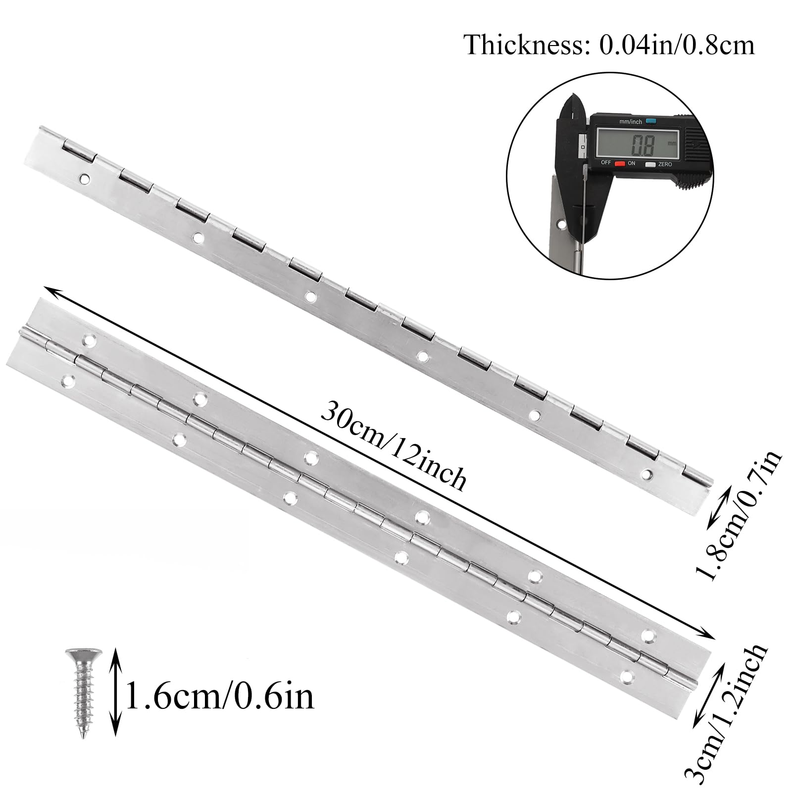 Piano Hinge, 4 ft. L, 2 In. W