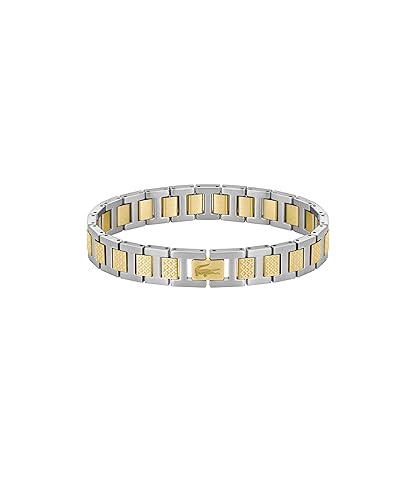Lacoste Metropole Bracelet – Unisex H-Link with Crocodile Clasp – Adjustable Polished Finish Accessory