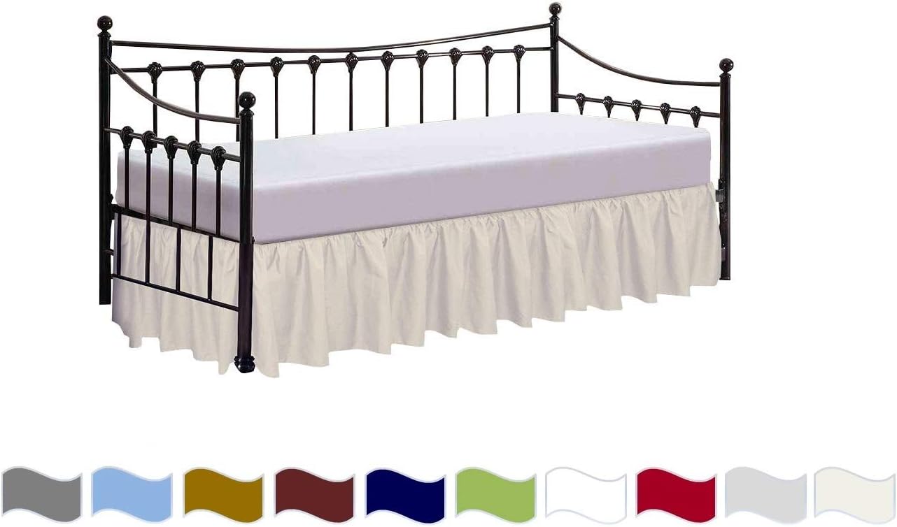 Daybed Skirt Dust Ruffle Split Corners with 18 Inch Drop