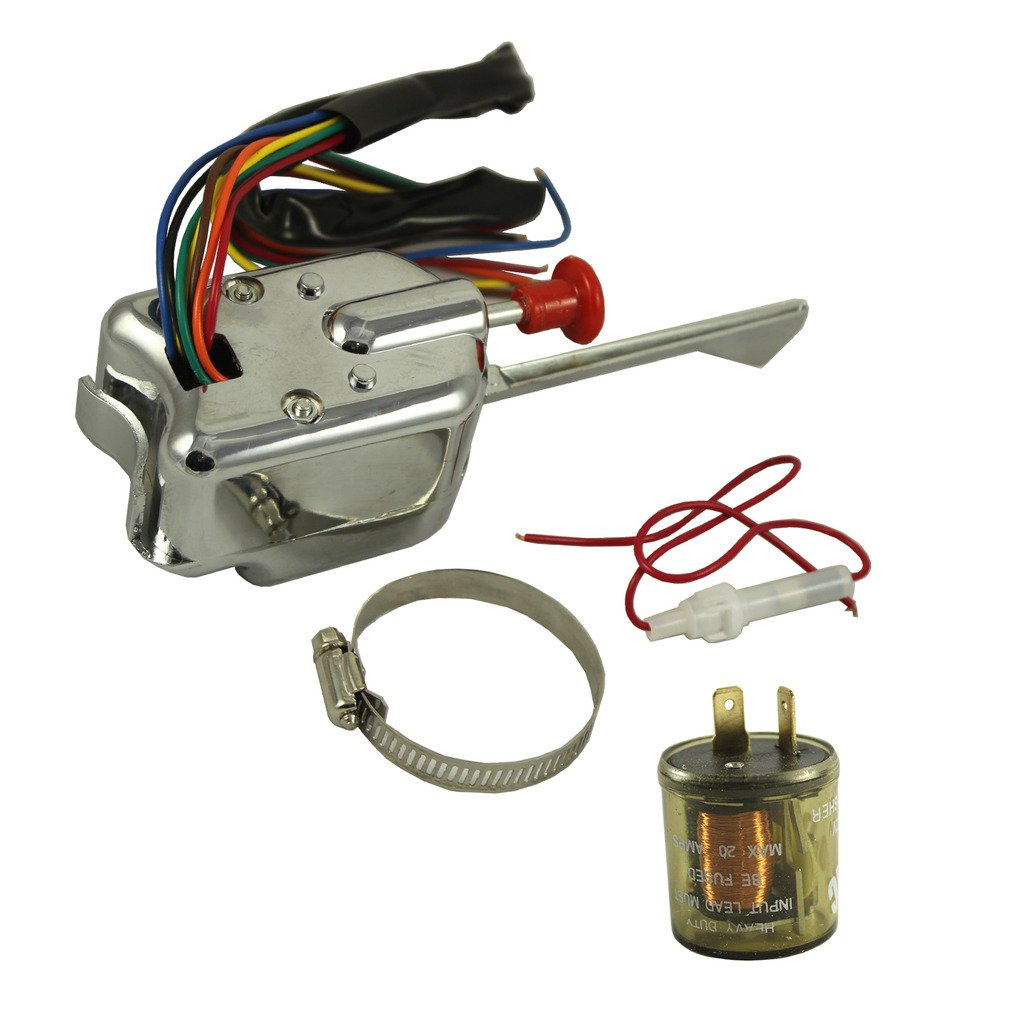 Suреr Brаndѕ JDMSPEED New Chrome 12V Universal Street Hot Rod Turn Signal Switch with Flasher Replacement for Ford GM Tор Rаtеd JDMSPEED New Chrome 12V Universal Street Hot Rod Turn Signal Switch with Flasher Replacement for Ford GM