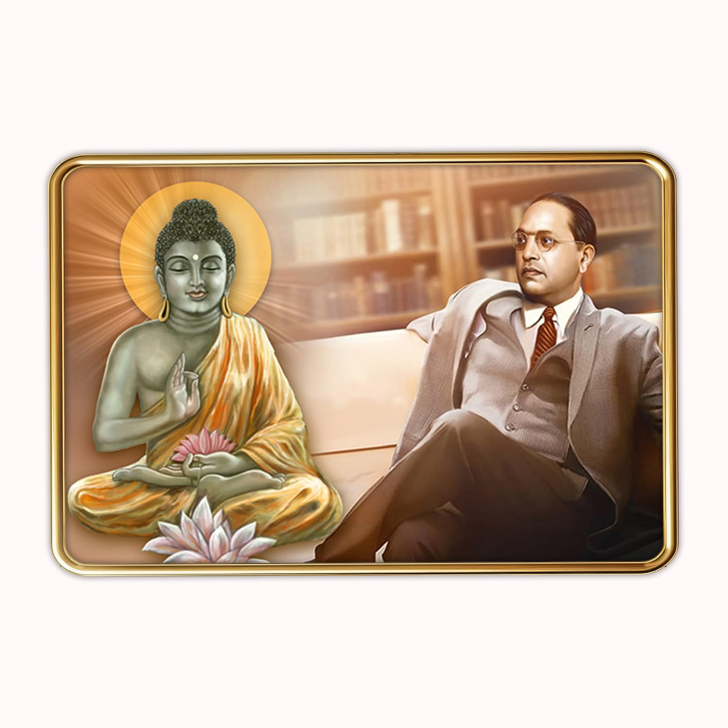 Buddha & Ambedkar Photo Frame - Elegant Wall Art -12