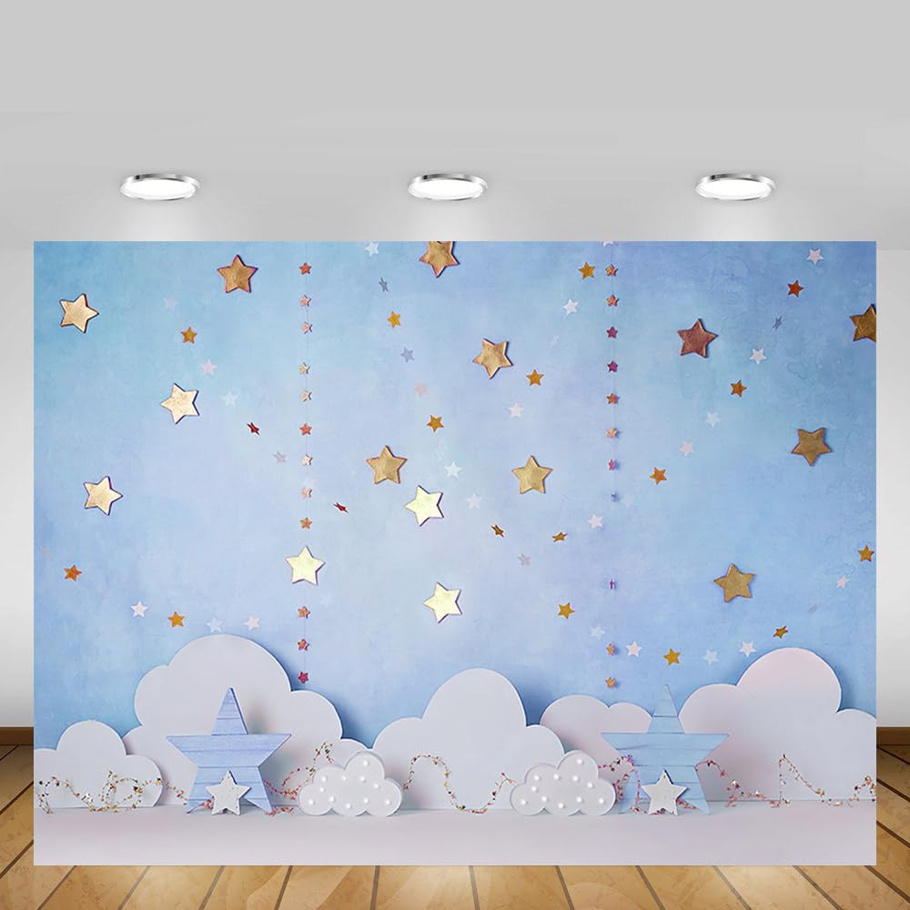 MEHOFOND Toile De Fond Rose 2,1x1,5m - Photographie Anniversaire Fille Nuages Ballons Château - Décoration Fête Prénatale