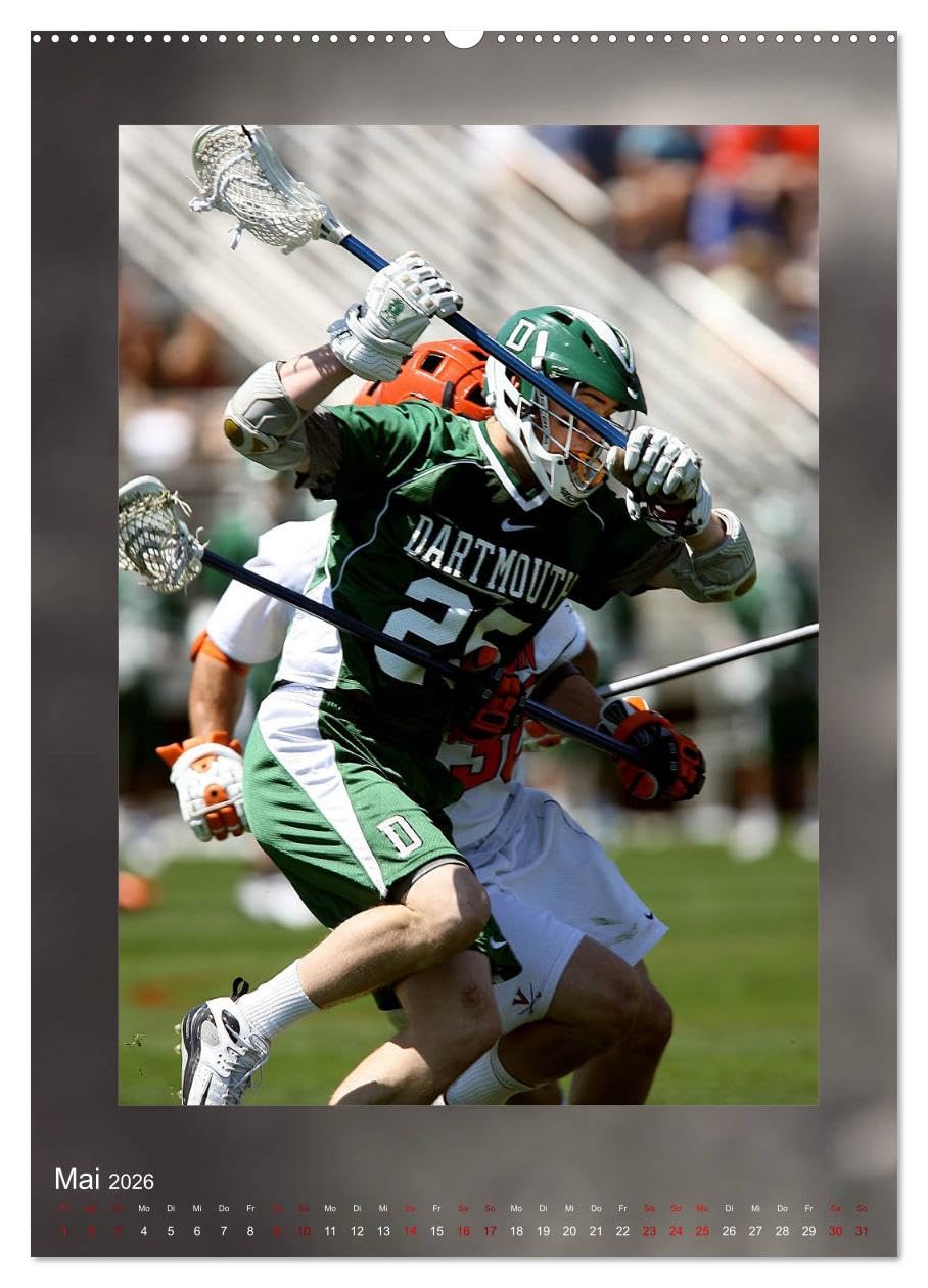 Teamsport - LACROSSE (Wandkalender 2026 DIN A2 hoch), CALVENDO Monatskalender: Aufregende Spielszenen aus der Welt des Lacrosse (CALVENDO Sport)
