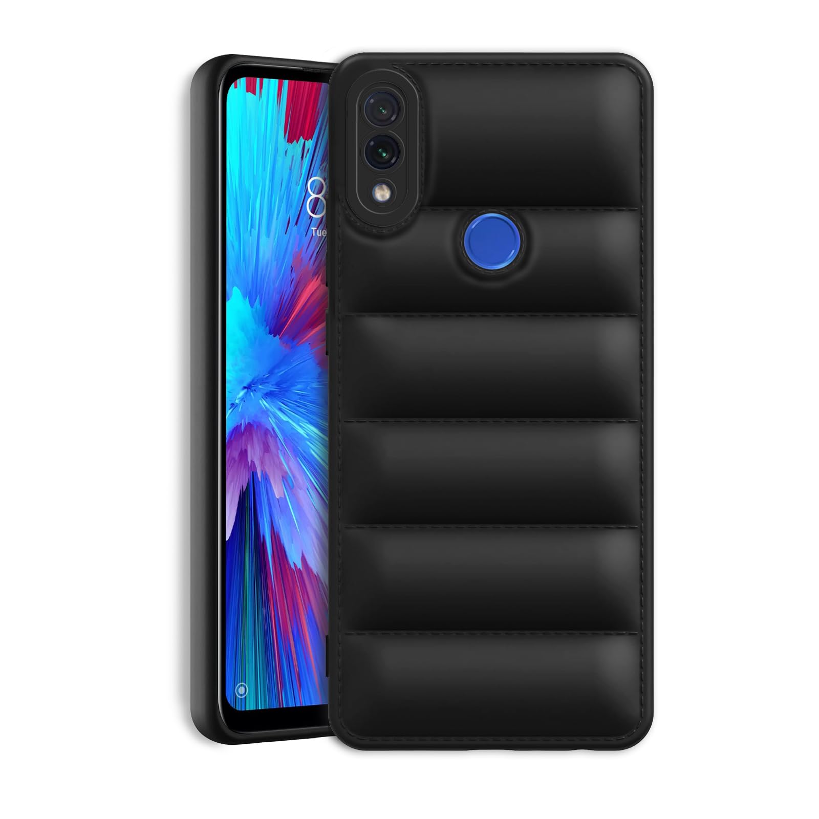 Amazon Brand - Solimo Rubber Puffer Case Camera Protection Soft Back Cover for Redmi Note 7|Redmi Note 7 Pro|Redmi Note 7S-Black (B0CQT8426L) Amazon Price History, Amazon Price Tracker