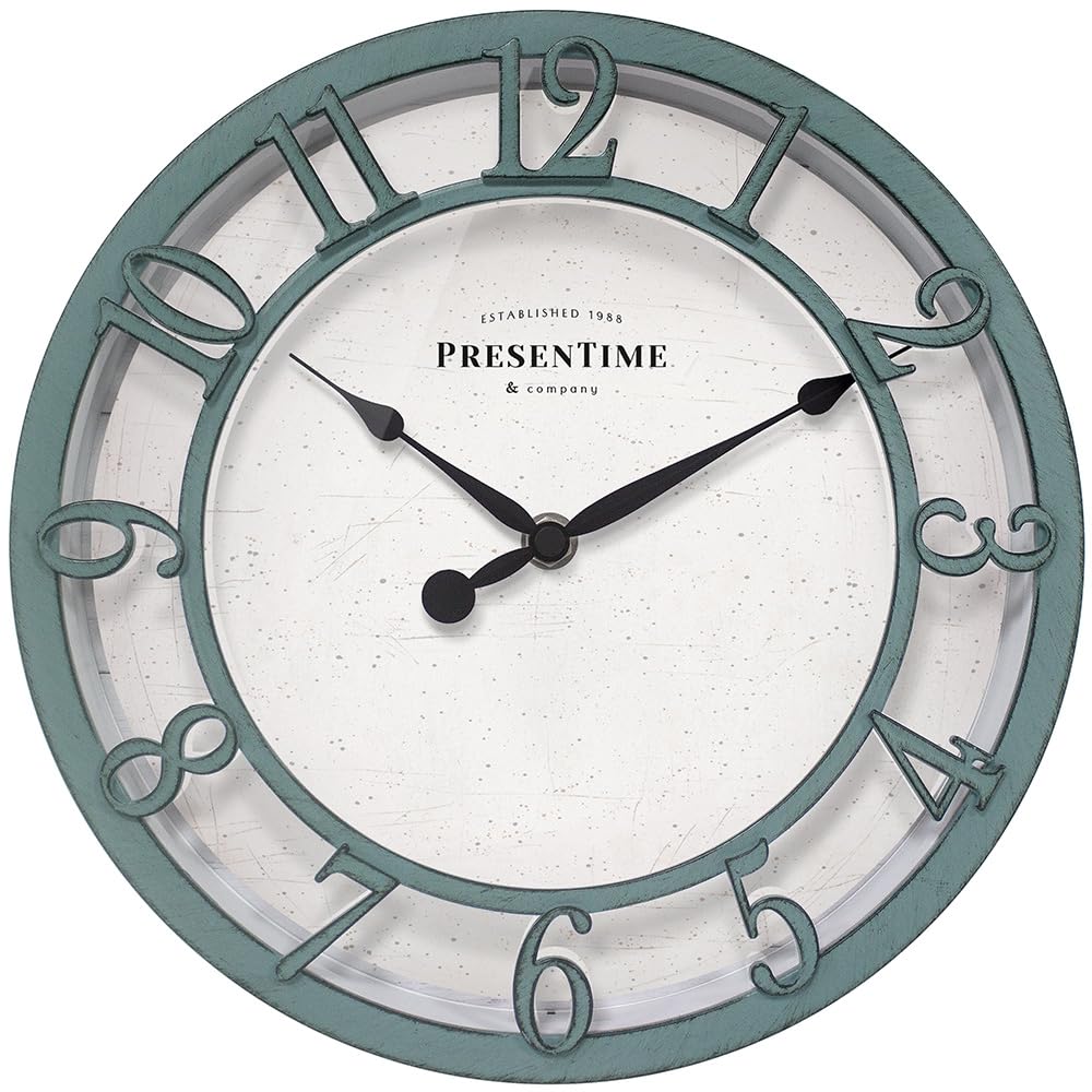 Horloge murale haut de gamme effet bois shiplap bleu marine