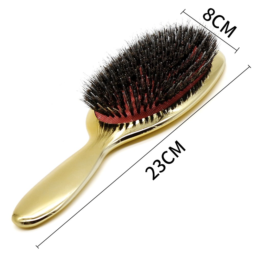 LAND OF MYTH - LOM1052 Premium Seri Oval Kürek Saç Açma Tarama Fırçası, Galvanik, Kaynak Saç Tarağı (Gold)