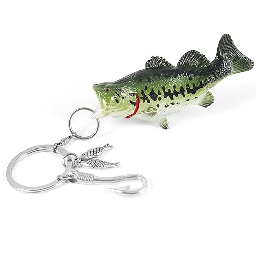 Bass Fish Keychain, Bass Fishing Key Chain Gifts For Men,