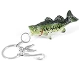 Bass Fish Keychain, Bass Fishing Key Chain Gifts For Men, Cool keychains Fishing Stuff – Ideal for Fishing Lovers, Dad, Boyfriends, Stocking Stuffers, Birthday, anniversary & Christmas Accessories