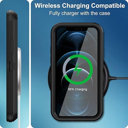 Miniatura 6 de Funda para iPhone 12 Pro Max, con protector de pantalla integrado, protección contra caídas, cuerpo completo, resistente a prueba de golpes, a