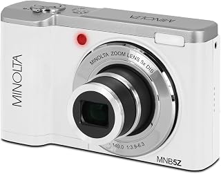 Minolta MNB5Z 56MP 5K Ultra HD 2.8" LCD Screen Digital Camera, White