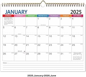 Mini Calendar 2026, 6'' X 9'' Small Calendar Runs From January 2026 Unitl June 2027, Little Notepad Calendar For Wall, Desk, Bulletin Board Or Fridge