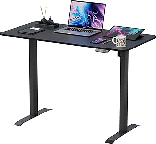 Seat Stand Desk Electrically Adjustable - 160x60 CM - Black - Electric Desk