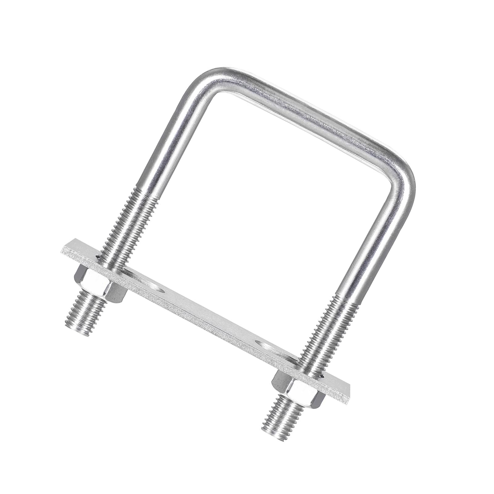Unifizz Square U-Bolt,3 Set 304 Stainless Steel M10 U Bolts 60mm(2.44") Inner Width 100mm Length with Nuts and Frame Plate for Automobiles Boat Trailer
