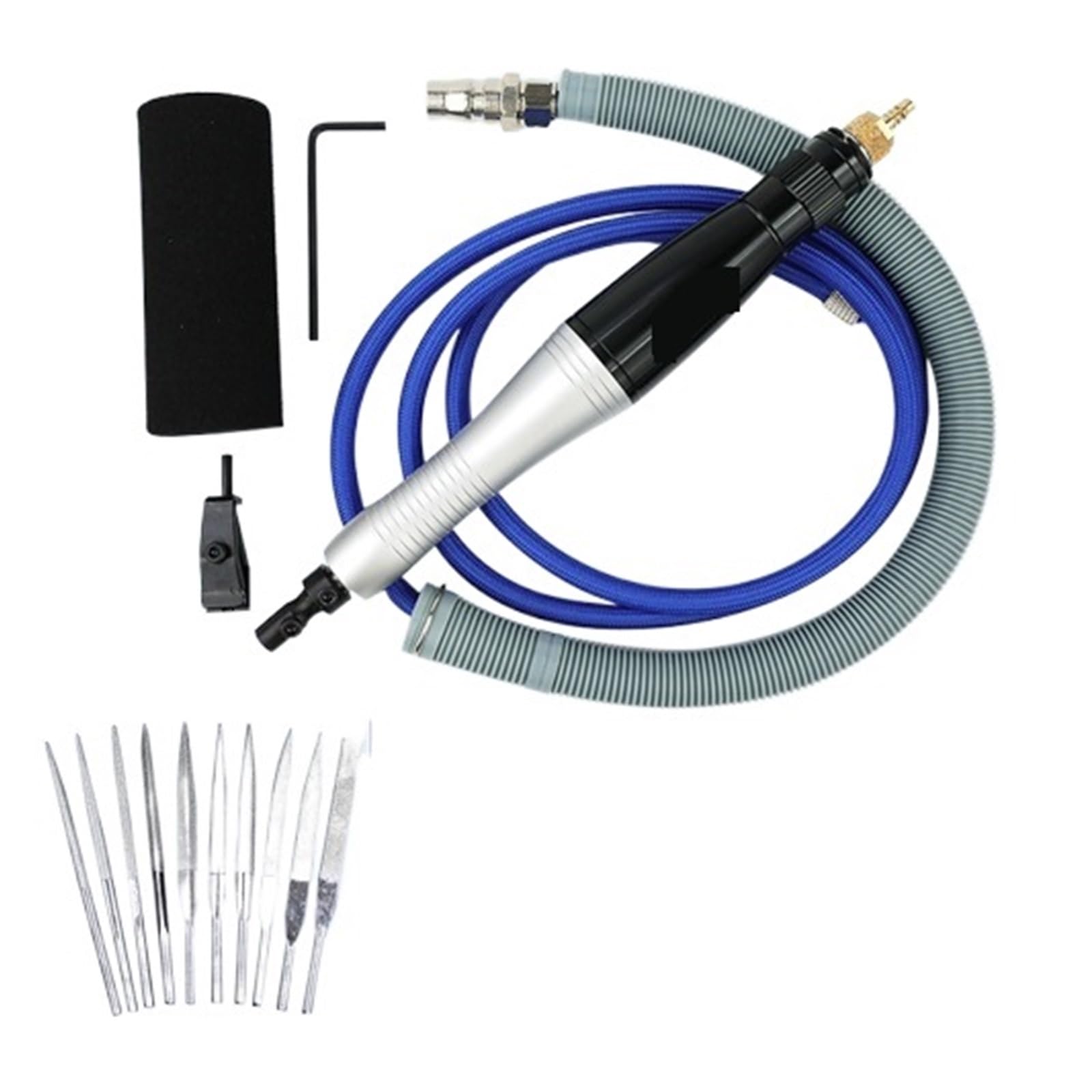 Lloopk Set 3 Polishing Machine File Machine Ultrasonic Air File Reciprocating Pneumatic Trimming(Set 3)