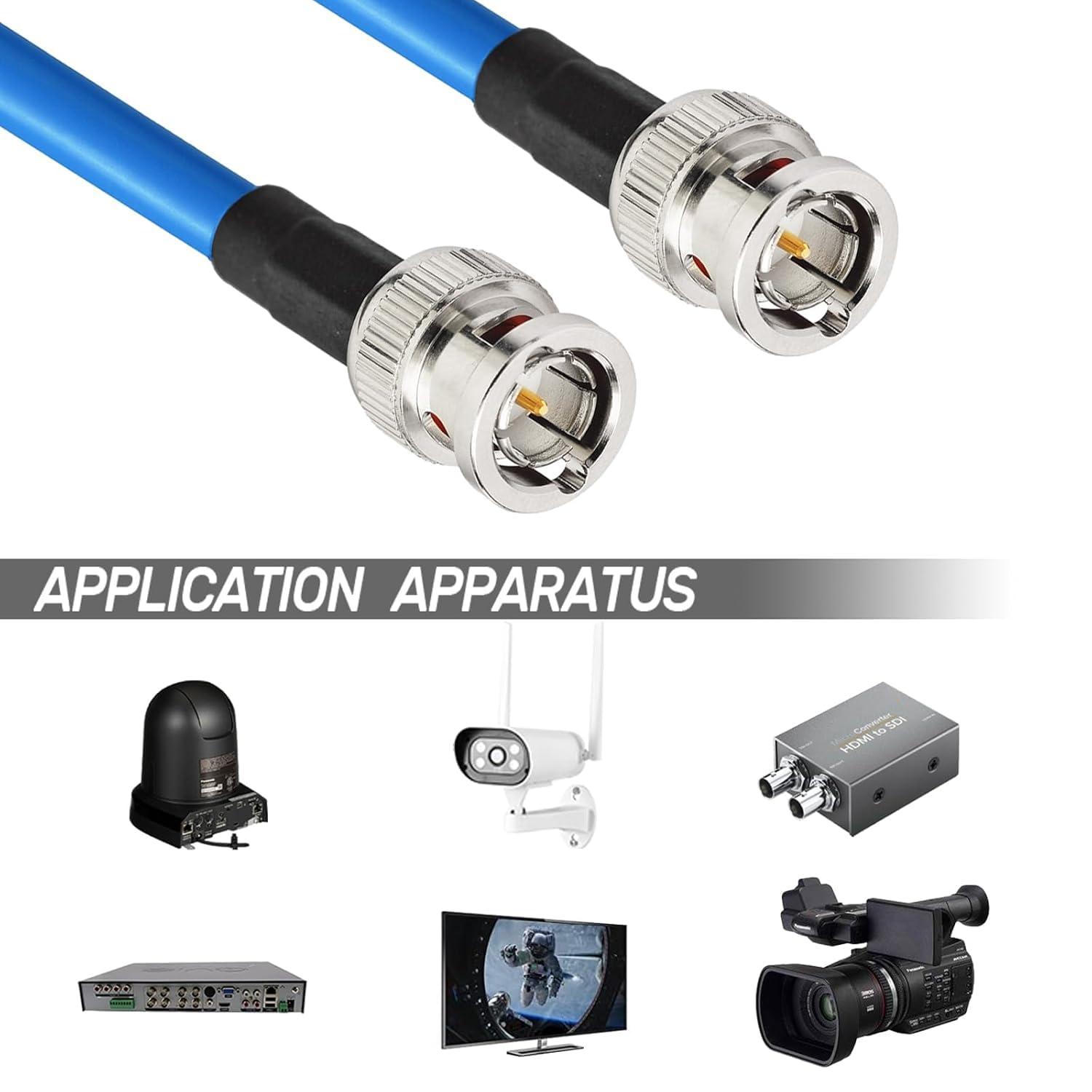 Yuslao 6G 12G SDI Cable 25ft 75 Ohm BNC Male to Male Belden 1694A SDI Video Cable Supports 12G/6G/3G/HD-SDI/4K/8K Camera CCTV Monitor Converter etc