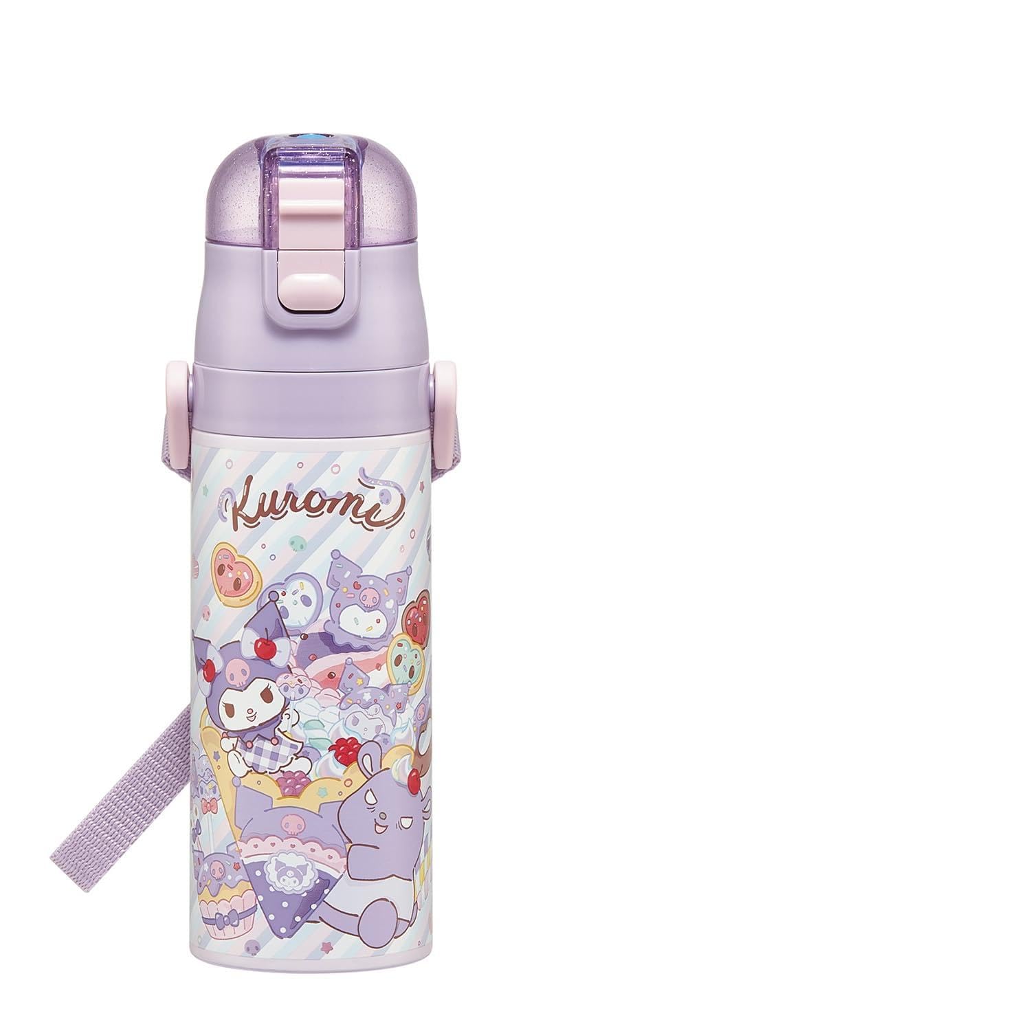 Skater SDC4-A Children's Water Bottle, Direct Drinking, 15.2 fl oz (470 ml), Sanrio Chromi, Fancy Snacks Weets, Girls' Cold Insulation, Stainless Steel, Lightweight Type, Sports Bottle, Kids, Water Bo