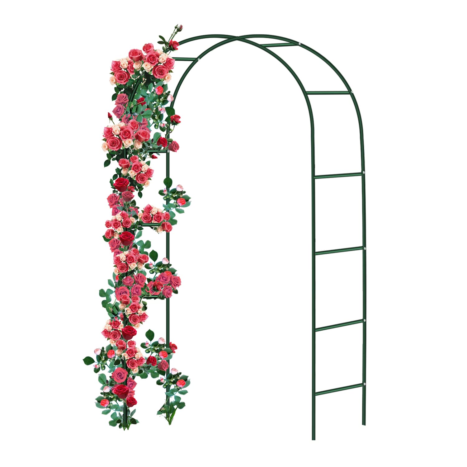 Forever Speed Rosenbogen aus Metall Rankgitter Rosenhilfe aus Pulverbeschichtetem Stahl, Garten Decoration und Verzierung Kletterer wetterfest 240 x 140 x 38 cm/Grün