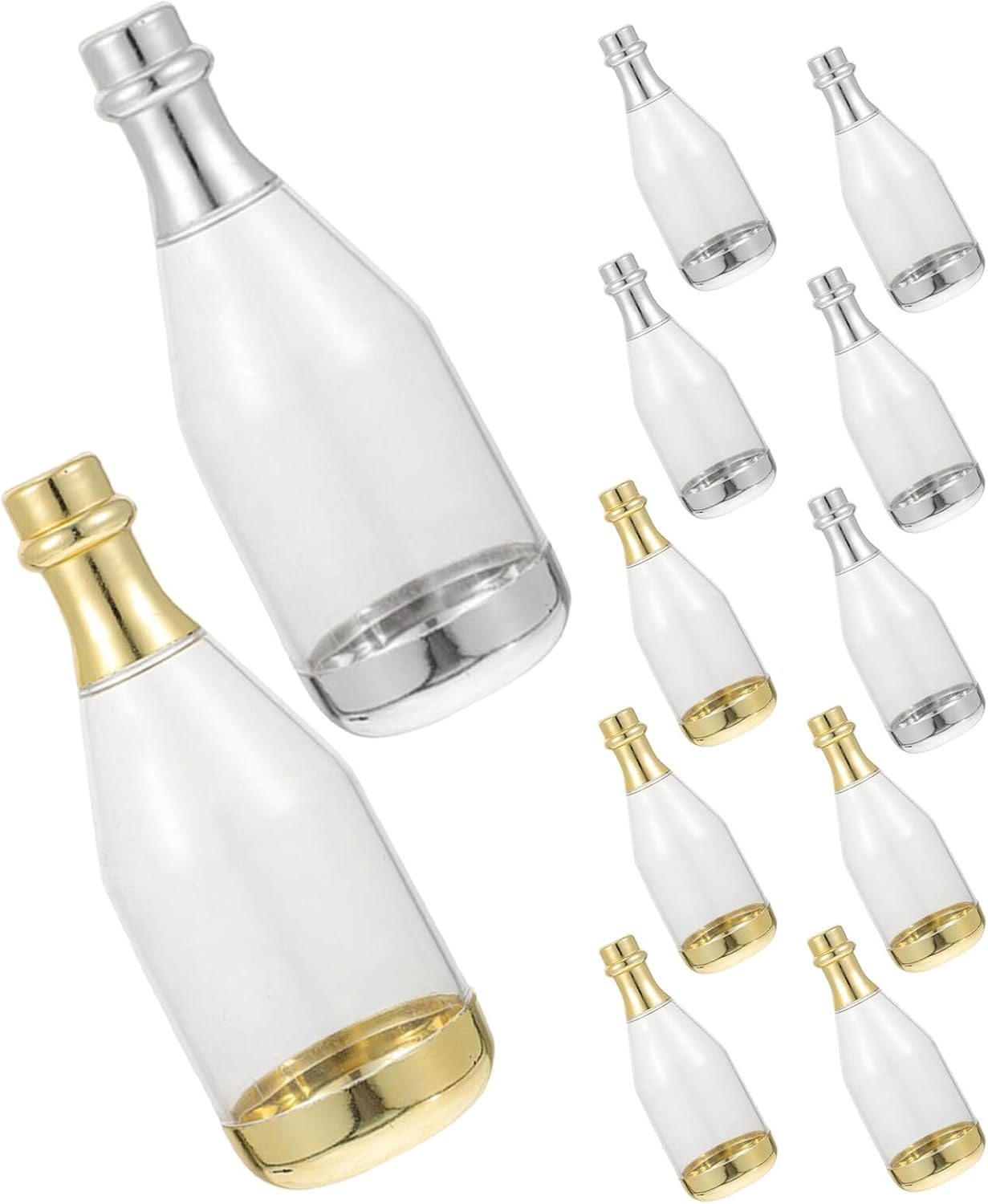 Uonlytech 12pcs Sparkling Wine Bottle Candy Boxes Plastic Wedding Favor Containers Small Decorative Candy Packaging for Birthday Party and Shower