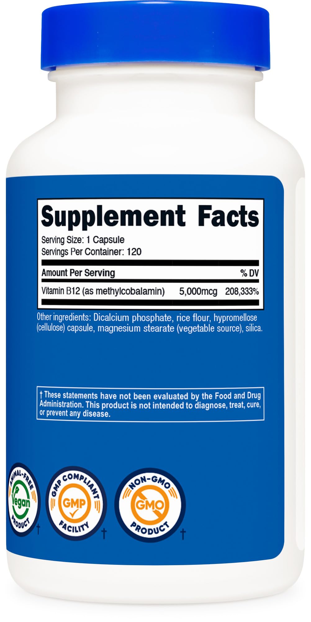 Nutricost Vitamin B12 (Methylcobalamin) 5000mcg, 120 Capsules, Gluten-Free — Amazon image 5
