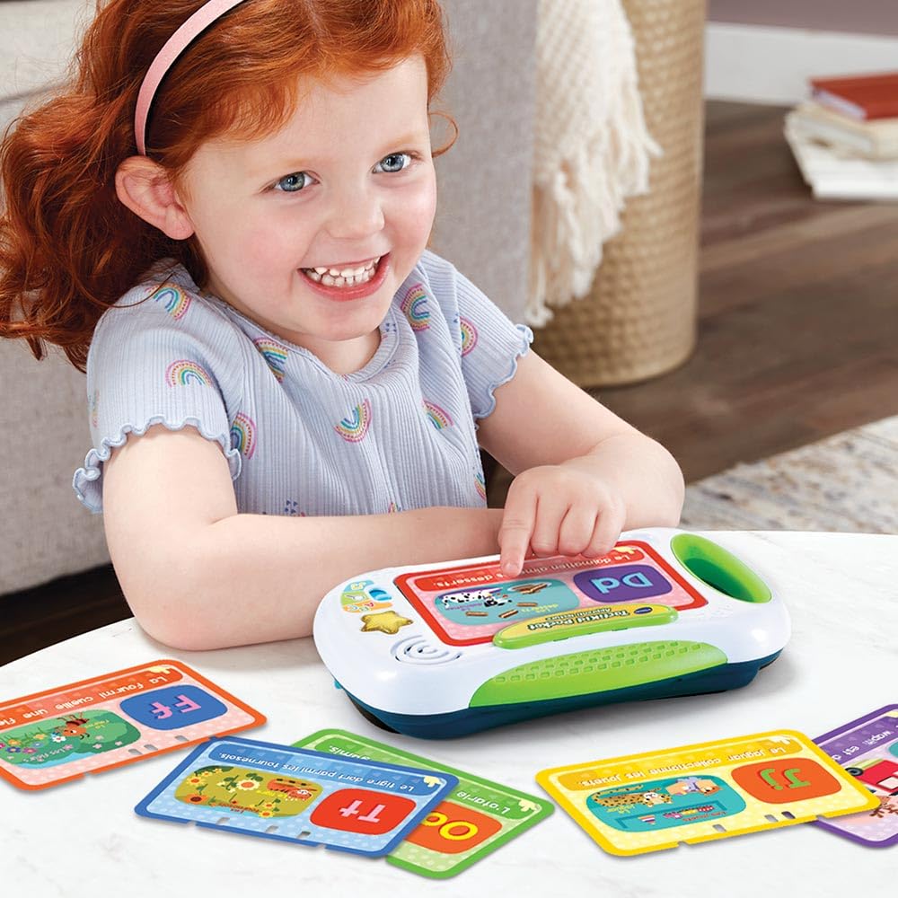 VTech - TactiKid Pocket Apprenti Lecture, Tablette Tactile sans Écran, Jouet Interactif pour Apprendre à Lire, 14 Fiches d'Activités, Cadeau Enfant de 4 Ans à 7 Ans - Contenu en Français
