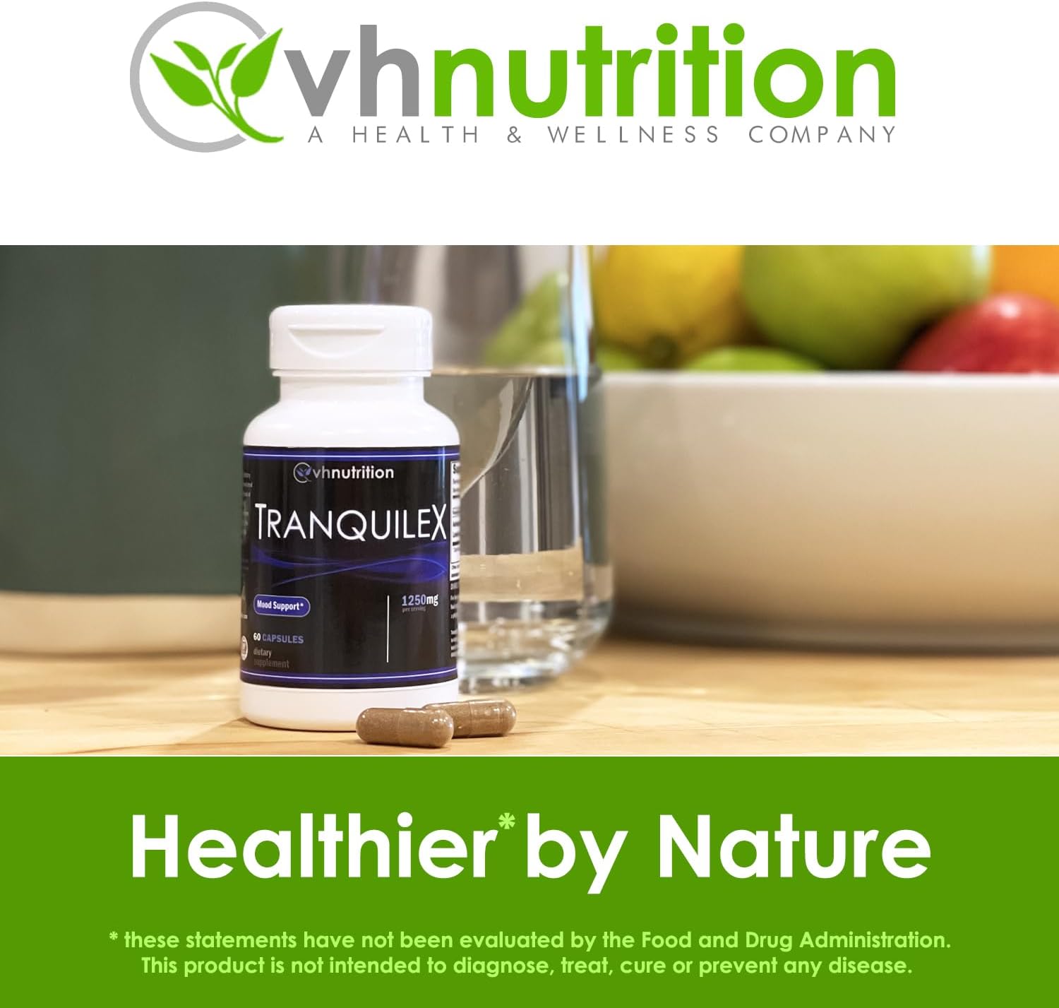 VH Nutrition Tranquilex Suplemento para aliviar el estrés Ashwagandha Passion Flower Kava Kava