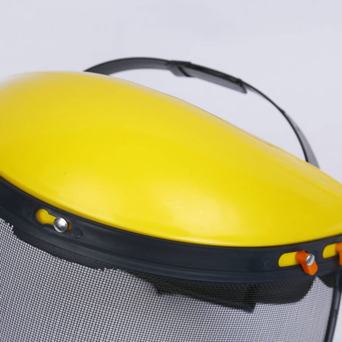 Visera de seguridad de malla amarilla para casco cortacésped forestal