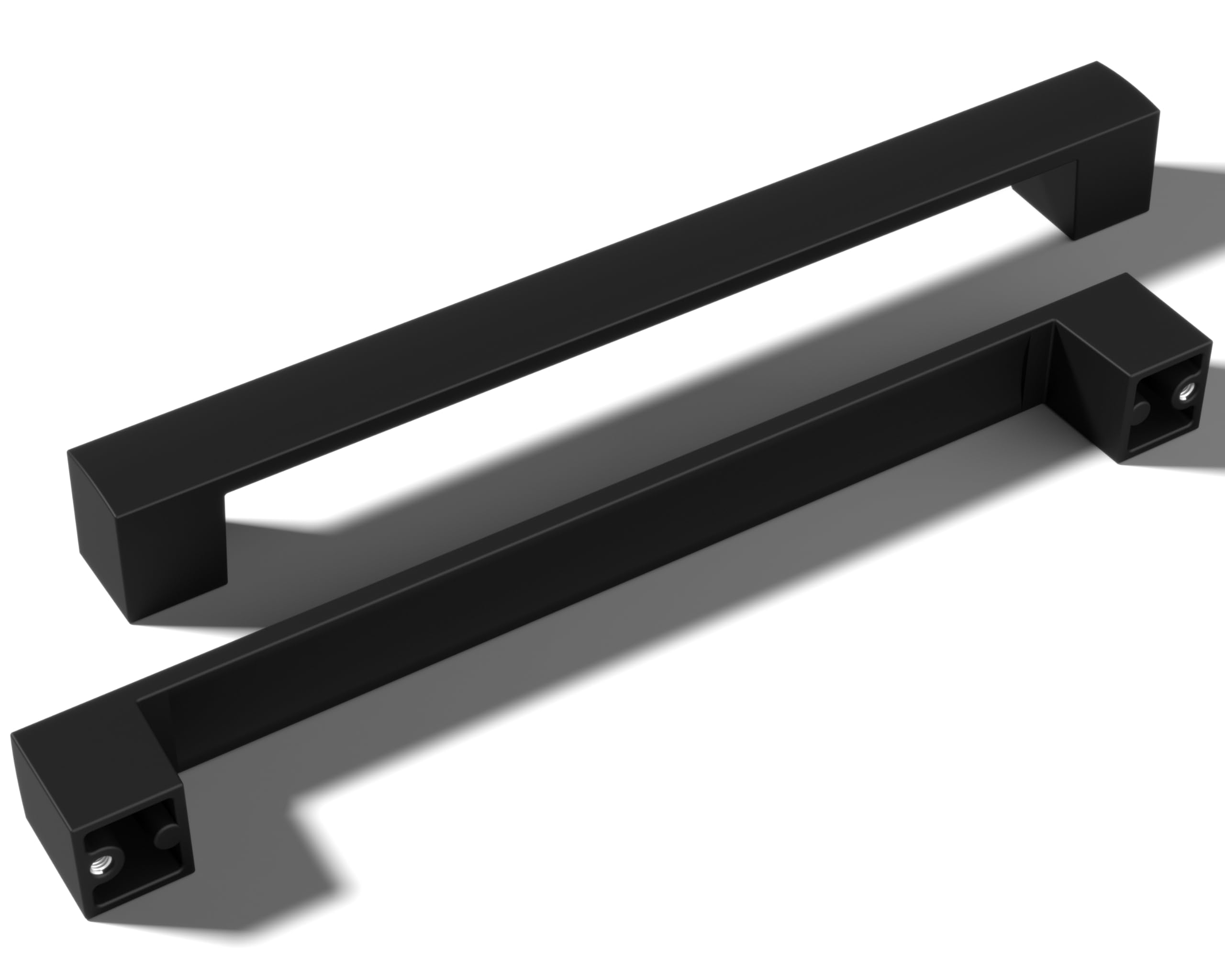 monti hardware | 5 Pack Flat Black 7.5 Inch Hole Center | Solid Metal Cabinet Handles Bathroom Home Decor Drawer Pulls | Stainless Metal Kitchen