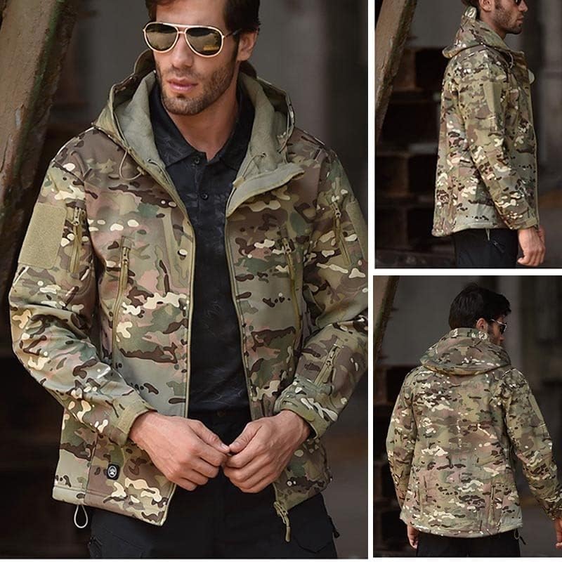 Tactical Hoody Softshell Jacket Outdoor Sports Camouflage Coat Combat Clothing BDU Airsoft Hunting Shooting Battle Dress
