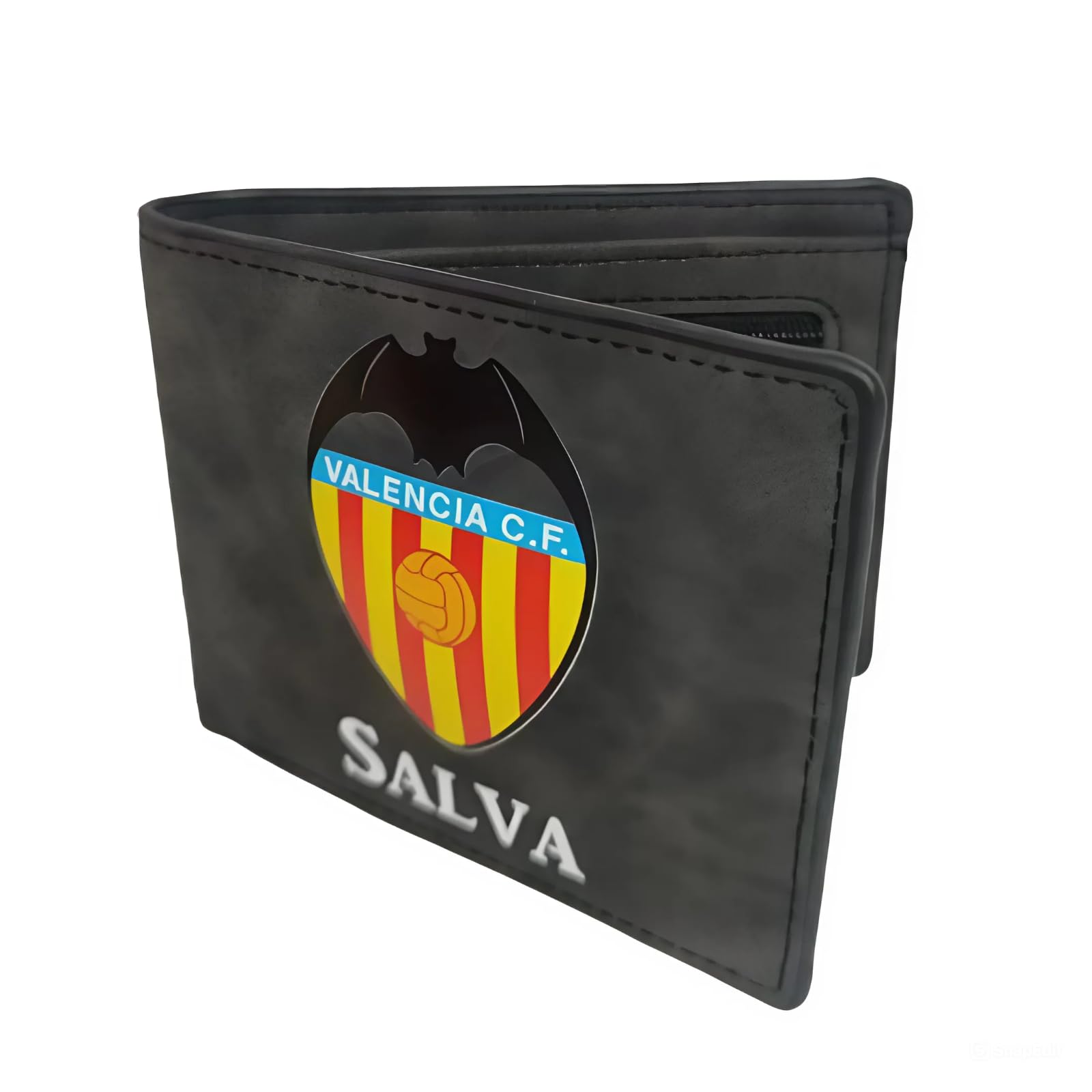 DOLWA Cartera Valencia CF Personalizada con Nombre - Diseño Elegante y Versátil - Regalo para Hombre, Papá, Pareja