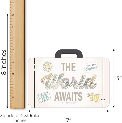 Miniatura 5 de Big Dot of Happiness World Awaits - Tarjetas de bingo y marcadores - Juego de bingo con forma de fiesta temática de viaje - Juego de 18