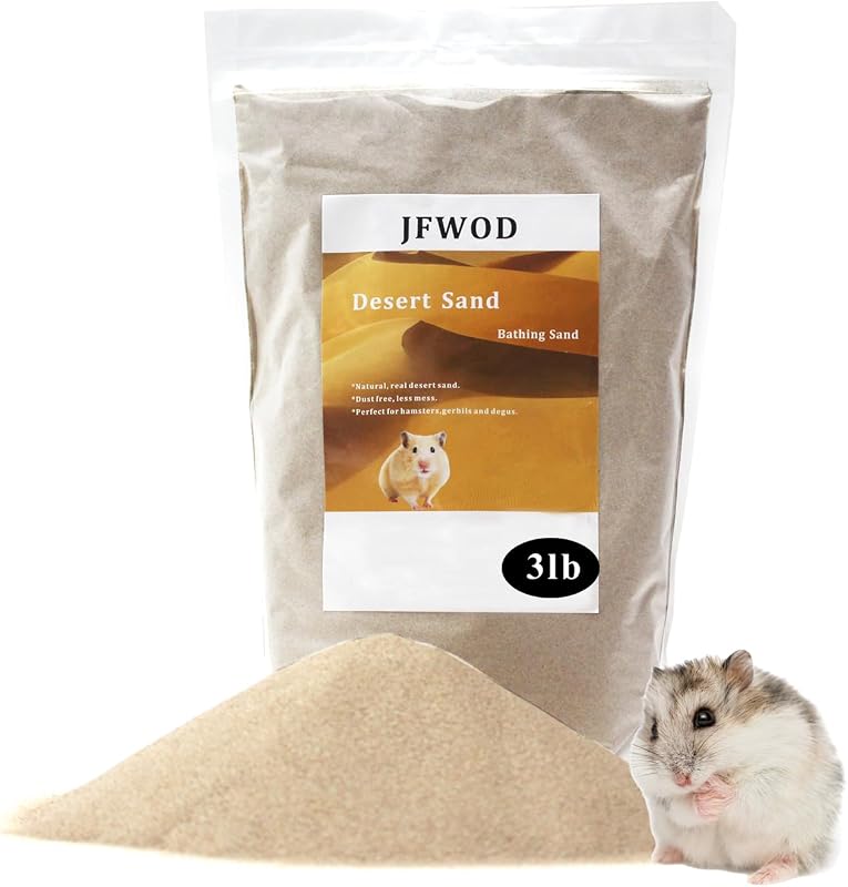 Areia de Banho para Hamster de Areia Natural sem Corantes ou Fragrância JFWOD, 1,5 kg (Bege)