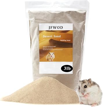 Hamster Bath Sand, 3lb Dust Free Desert Sand or Potty Litter Sand for Hamster Chinchillas Gerbil Syrian Mice Small AnimalsBeige