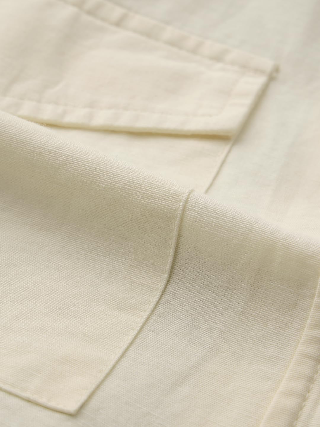 The Souled Store Shack in cotone e lino: bianco sporco da donna e ragazza a maniche lunghe collo con colletto cerniera frontale in misto cotone tinta unita vestibilità oversize camicia casual leggera