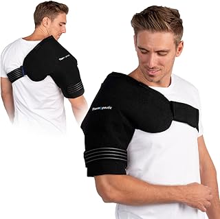 Compression Shoulder Ice Pack Gel Wrap for Shoulder Pain Relief (Medium to Large Frame Fit) - AC Joint Pain, Rheumatoid Arthritis, Bursitis, Osteoarthritis,Tendinitis, Rotator Cuff Relief