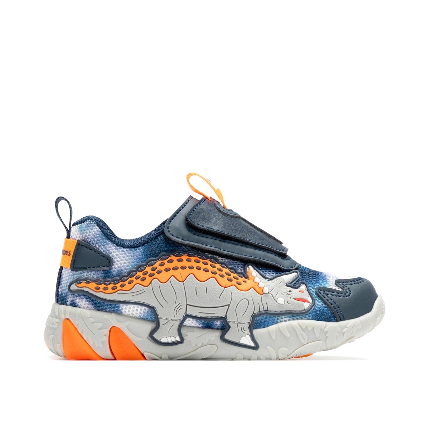 Bull Boys DNAL4552 Sneaker a Strappo con luci Triceratopo Blu Fantasia (Blu, Sistema Taglie Calzature EU, Bambino Piccolo (2-​5 Anni), Numero, Media, 32)