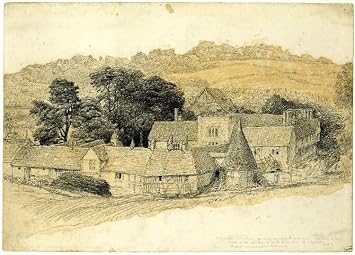 XcBAIHOUD Famous Pictures Printed Wall Art Graffiti Ightham Mote by Samuel Palmer Posters and Prints for Room Decor 60x90cm