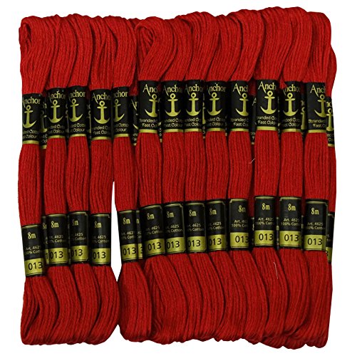 Image of Cross Stitch Hand Embroidery Thread Stranded Cotton Craft Sewing Floss 25 Skeins-Maroon