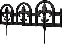 Evelyne Black Plastic Garden Edging Fence: Wrought Iron Style 15-Panel 20ft Lawn Border Kit for Durable Landscaping