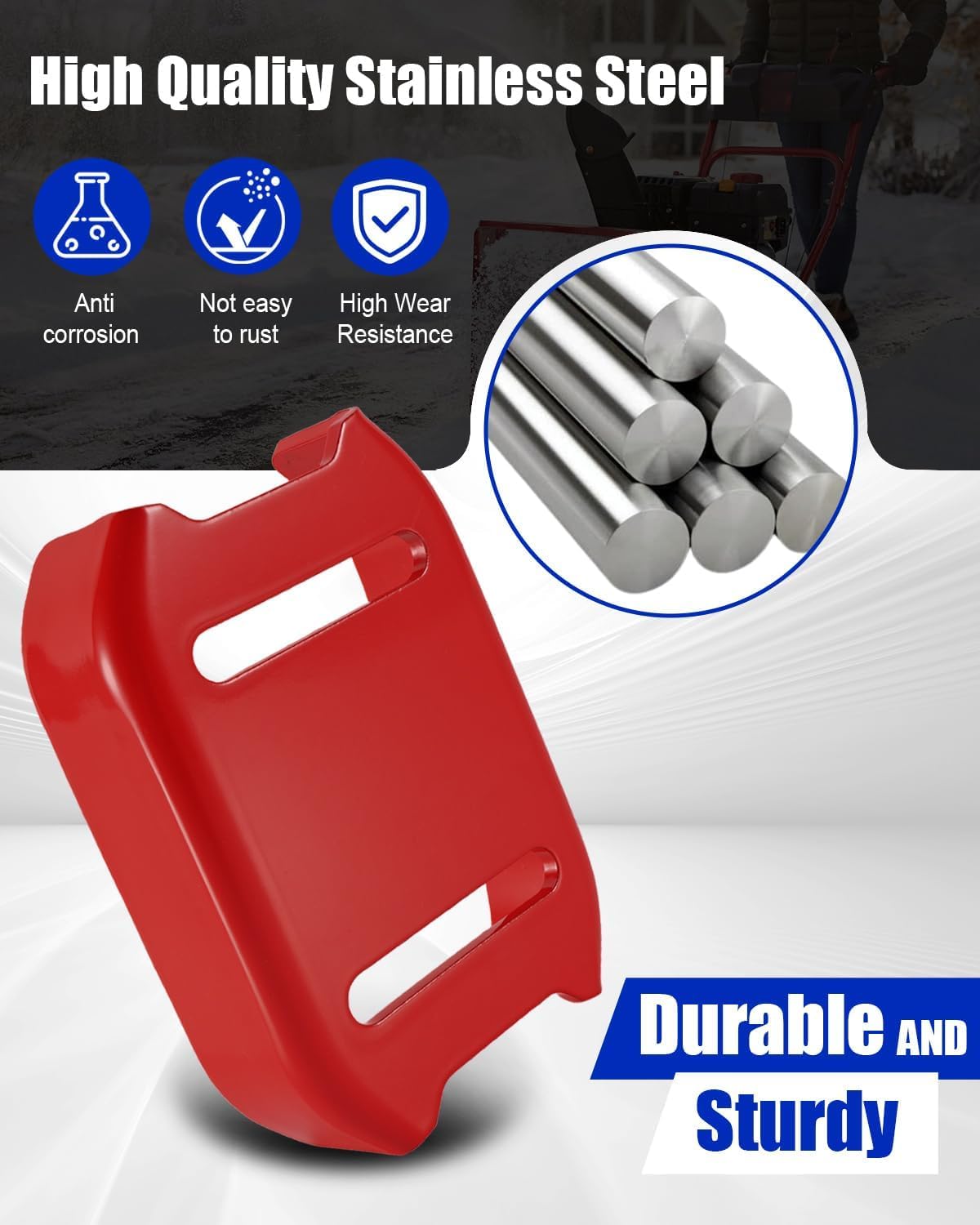 Snowblower Auger Skid Compatible with Honda Snowblower HS1332 HS928K1, Snowblower Skid Shoes Replaces 76153-V41-000, Red 2 Pack