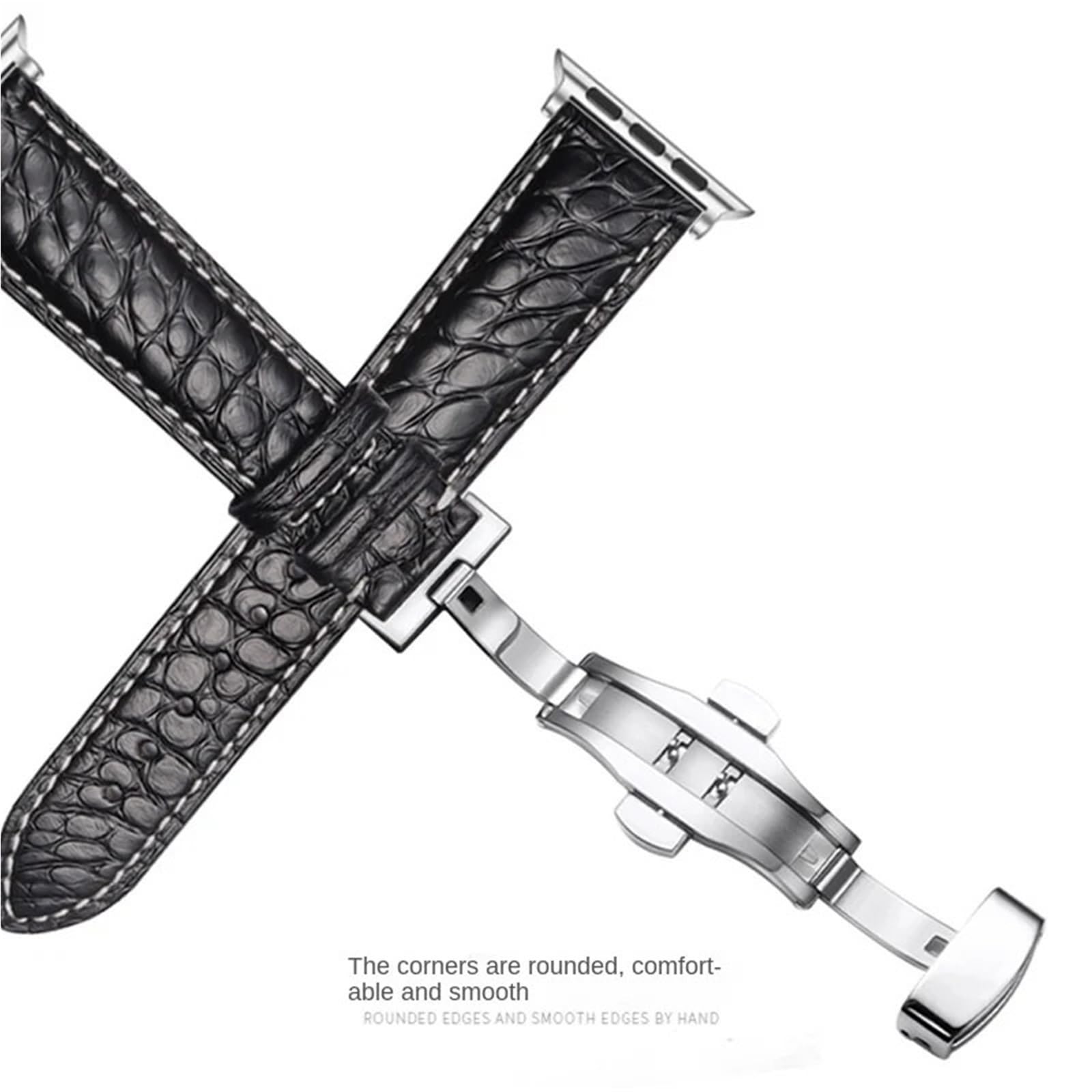 Generico Bracelet de montre rétro souple compatible avec les montres 42 mm 45 mm 49 mm