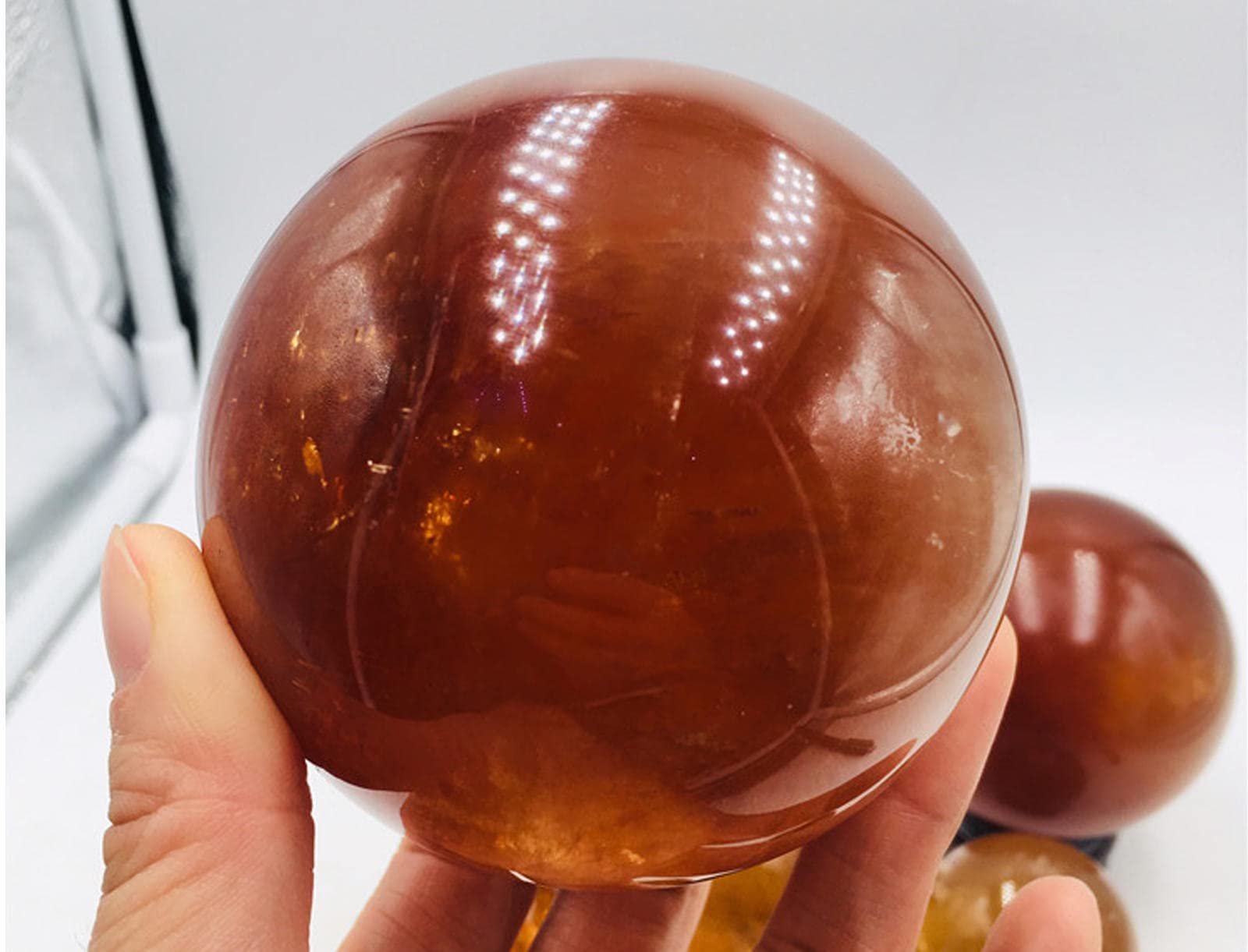 YLQUXEUV Crystal Glass Ball Lucky Transit CitrineBall, Home Decoration for Divination and Rehabilitation, Happy Fengshui Witch Fortune Teller,citrine-3cm