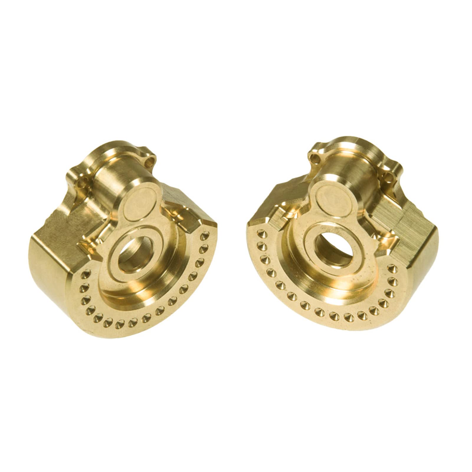 Carcasa de accionamiento de Portal exterior de latón, 2 uds., nudillo de rueda interna, peso pesado para 1/10 RC Crawler Car TRX4 TRX6, piezas de mejora (Gold)