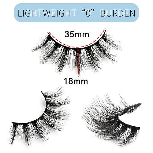 Miniatura 4 de Paquete de 5 pares de pestañas postizas 3D de 4564 pulgadas (18 mm), esponjosas, gruesas, rizadas, de visón, pestañas de imitación de aspecto