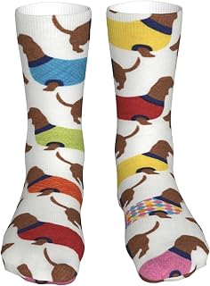321 Office Socks Dachshunds Sweaters Xmas Gift Work Socks Anti-Slip Walking Socks Sustainable Men’S Socks For Walking Climbing Everyday 40Cm